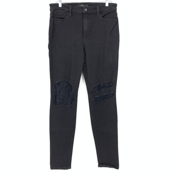 Joe's Jeans Flawless Women's Sz 32 The Charlie High Rise Skinny Jeans Black Lace - Picture 1 of 7